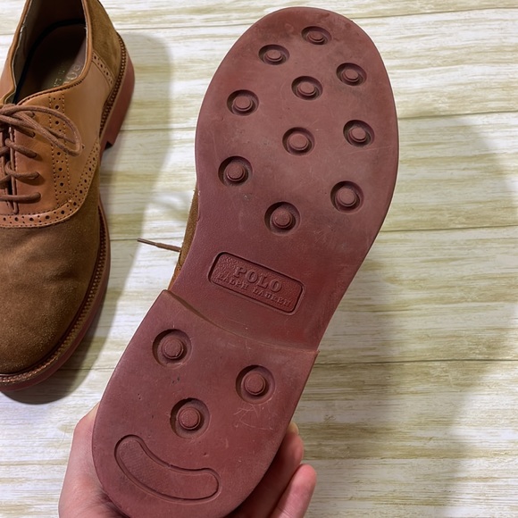 Polo by Ralph Lauren mens 11.5 brown suede leather lace up derby shoes EUC - Picture 5 of 8